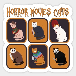 Horror movies cats - spooky vintage cards Sticker